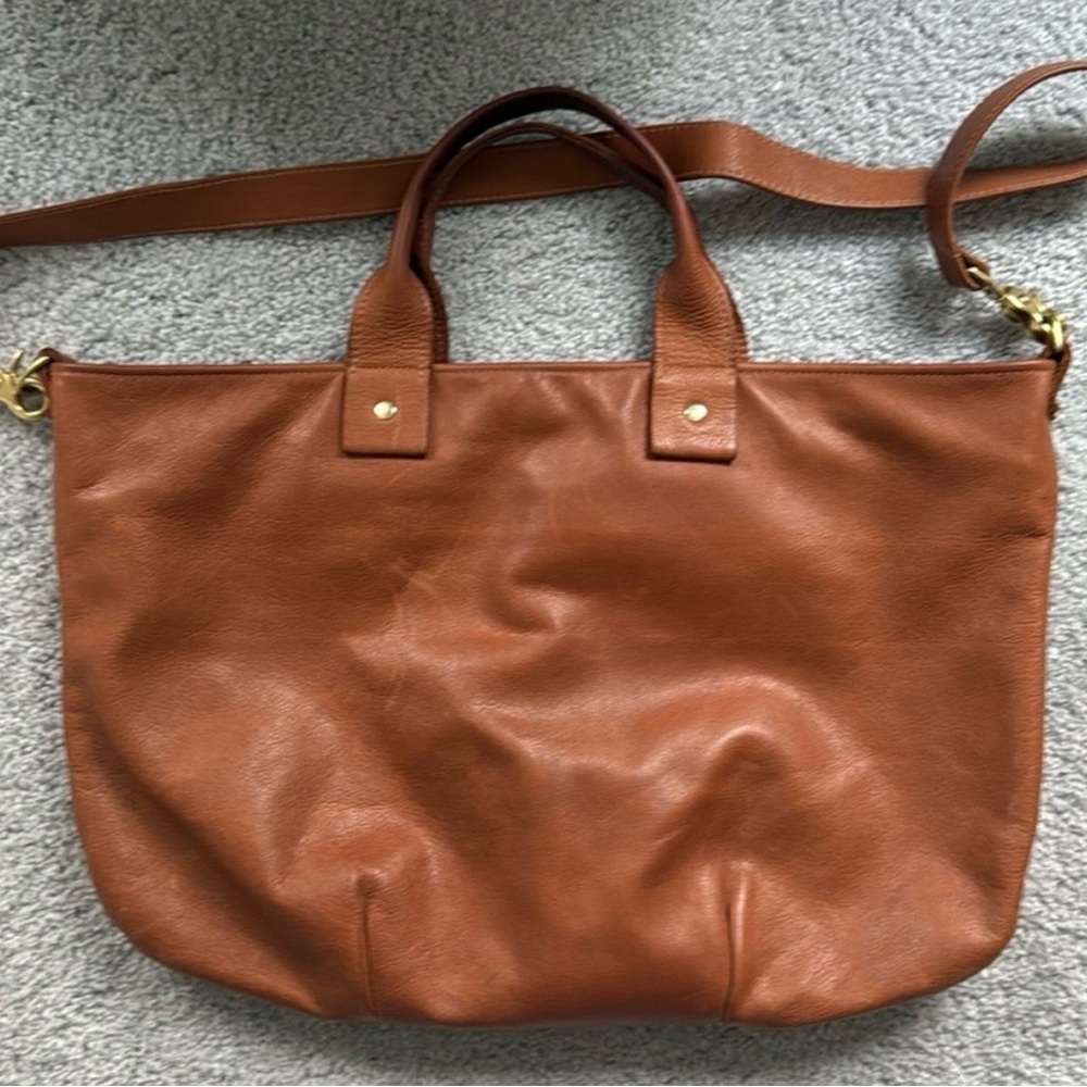 Clare V Messenger British Tan Leather includes extra strap - Picture 2 of 6